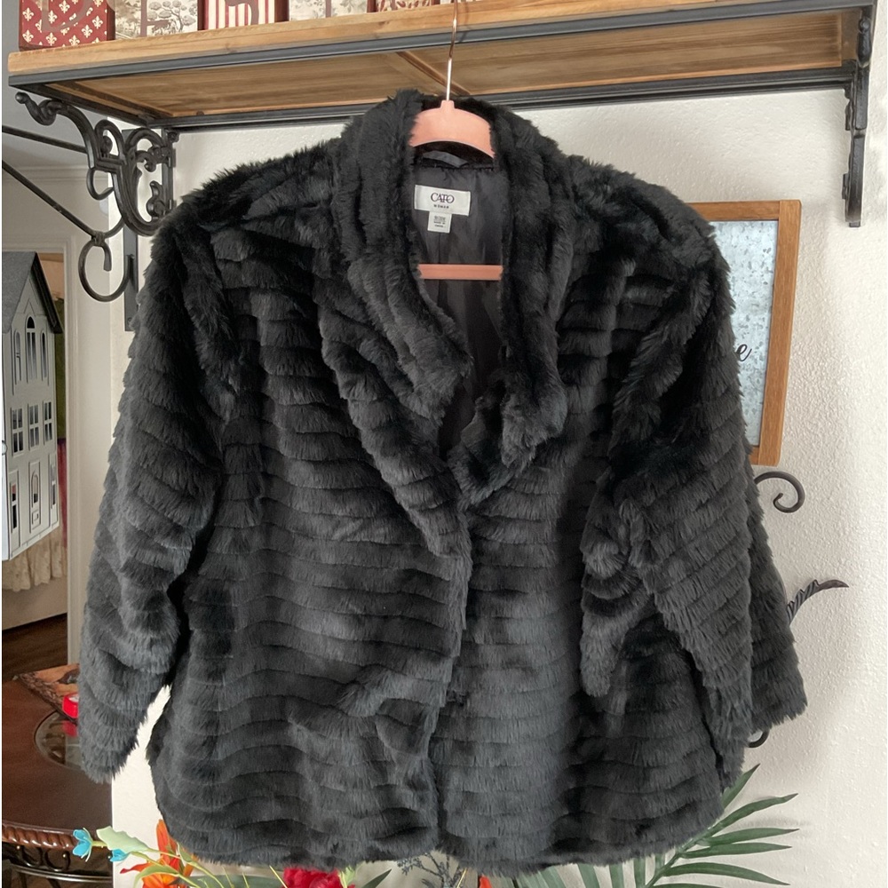 Cato Black Fur Coat